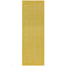 York Modern Plain Textured Subtle Ribbed Stripe Contrast Smooth Border Hand-Woven Wool Yellow Rug