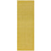 York Modern Plain Textured Subtle Ribbed Stripe Contrast Smooth Border Hand-Woven Wool Yellow Rug