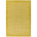 York Modern Plain Textured Subtle Ribbed Stripe Contrast Smooth Border Hand-Woven Wool Yellow Rug