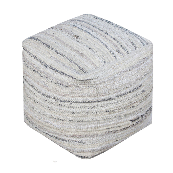 Zackary Pouf Hand-Woven Recycled Cotton Fabric 50cm