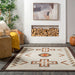 Zahaira Machine Washable Aztec Area Rug 160x230 cm Ivory