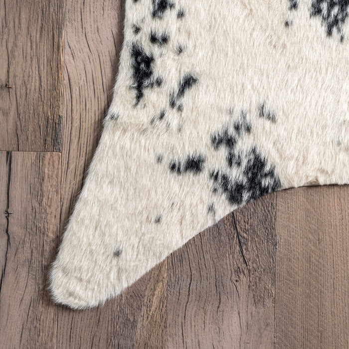 Zahara Black Cowhide Washable Rug 160x230 cm