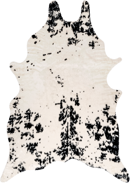 Zahara Black Cowhide Washable Rug 160x230 cm