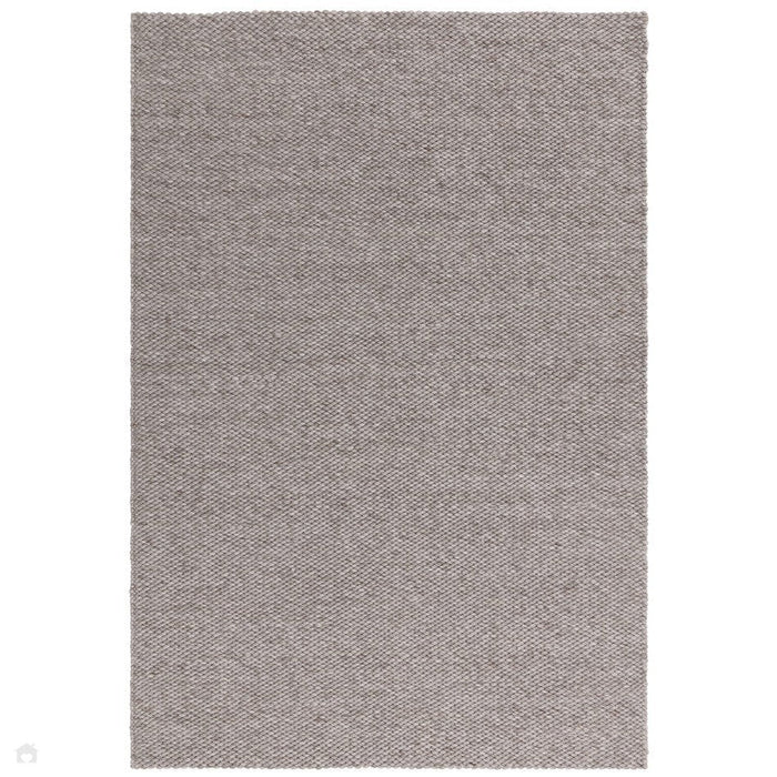 Zander Modern Plain Hand-Woven Heavy-Weight Chunky Textured Weave Space-Dyed Wool Mix Flatweave Charcoal Grey Rug