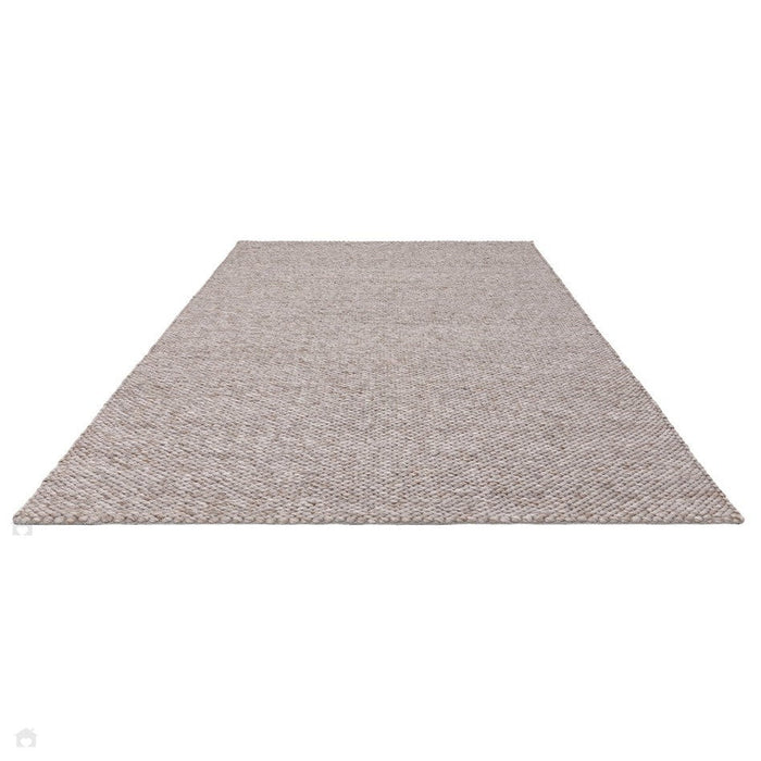 Zander Modern Plain Hand-Woven Heavy-Weight Chunky Textured Weave Space-Dyed Wool Mix Flatweave Charcoal Grey Rug