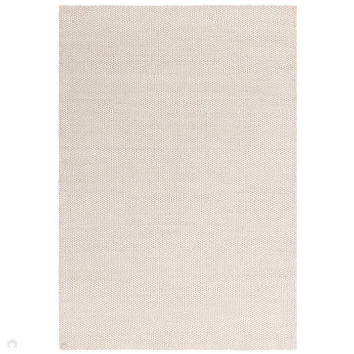 Zander Modern Plain Hand-Woven Heavy-Weight Chunky Textured Weave Space-Dyed Wool Mix Flatweave Ivory Rug