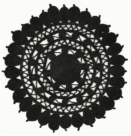 Zarla Black Round Rug