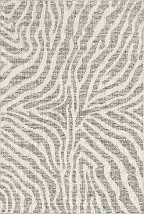 Zebra Pattern Indoor Outdoor Area Rug 120x180 cm Grey