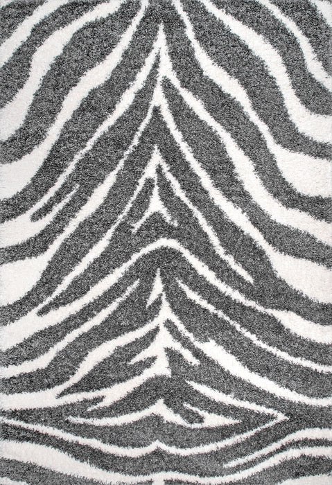 Zebra Print Area Rug 160x230 cm in Off White