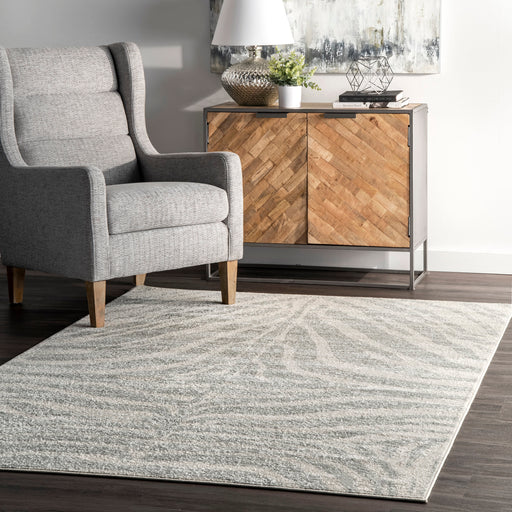 Zebra Print Area Rug Grey 120x180 cm