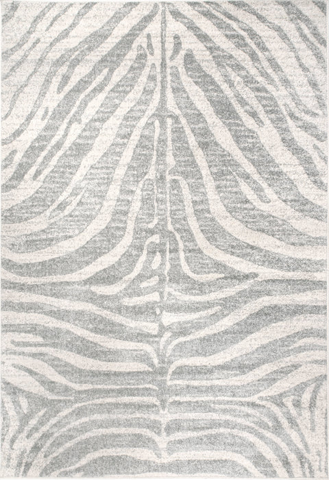 Zebra Print Area Rug Grey 120x180 cm