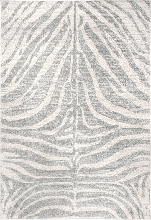 Zebra Print Area Rug Grey 120x180 cm