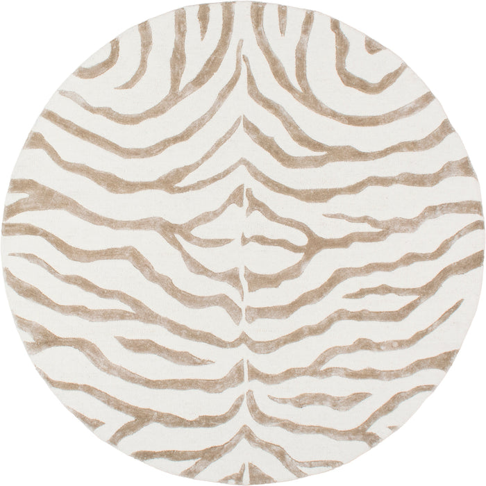 Zebra Print Wool Rug In Grey For Contemporary Home Decor