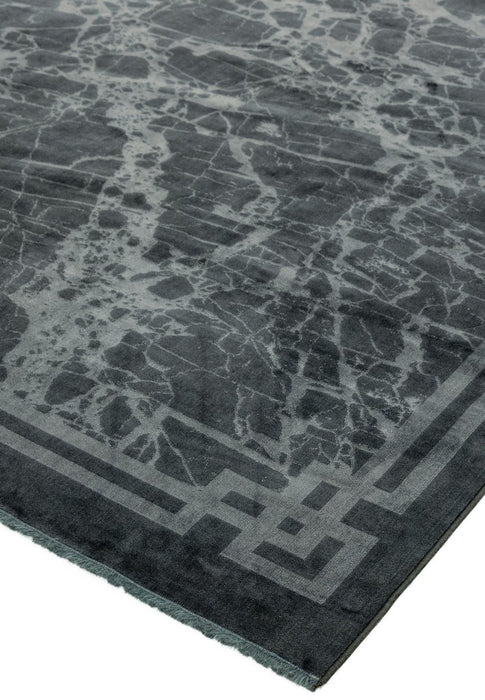 Zehraya ZE03 Grey Border Rug