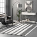 Zelda Grey Striped Area Rug 150x230 cm