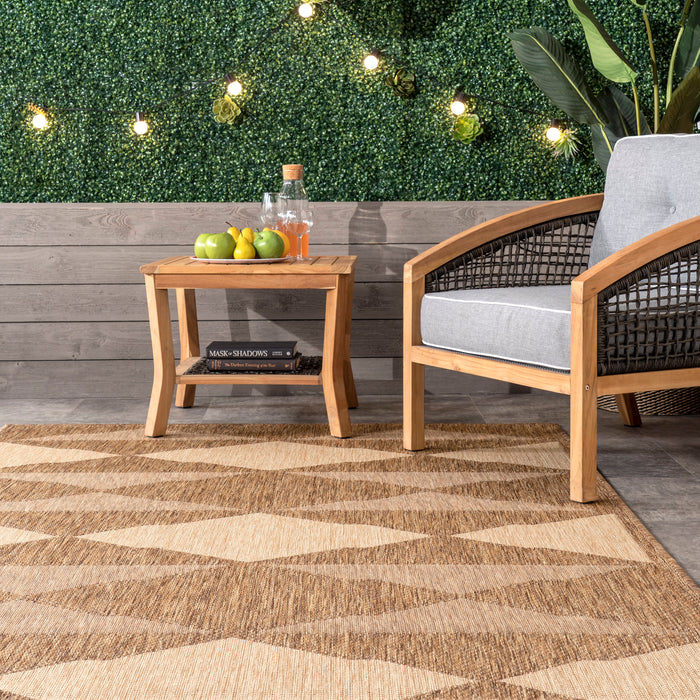 Ziggy Diamonds Brown Indoor Outdoor Area Rug 120x180 cm