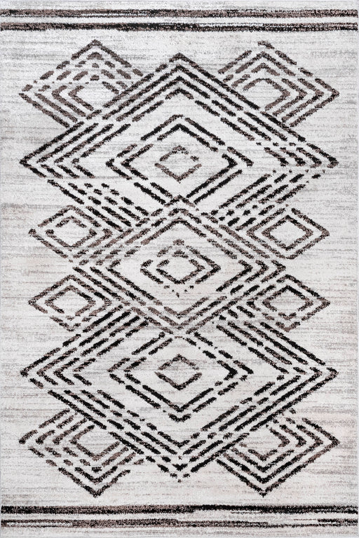 Zoe Beige Diamond Pattern Cotton Blend Rug 140x200 cm