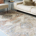 Zola Lisar Traditional Persian Vintage Distressed Ombre Hi-Low Textured Beige/Blue/Silver/Natural Rug